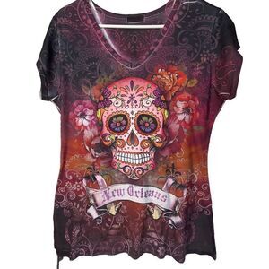 Sweet Gisele Shirt Womens Large Graphic T-Shirt New Orleans Size Cream Large